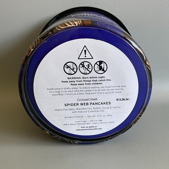 Goose Creek Spider Web Pancakes 3 Wick Candle New - Picture 5 of 7